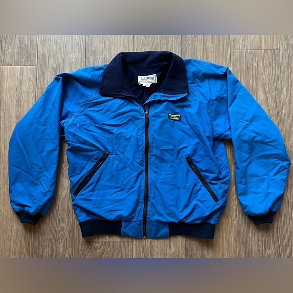 Vintage LL Bean Three Season Jacket Fleeced Lined Blue Men's Size Large - Picture 2 of 8